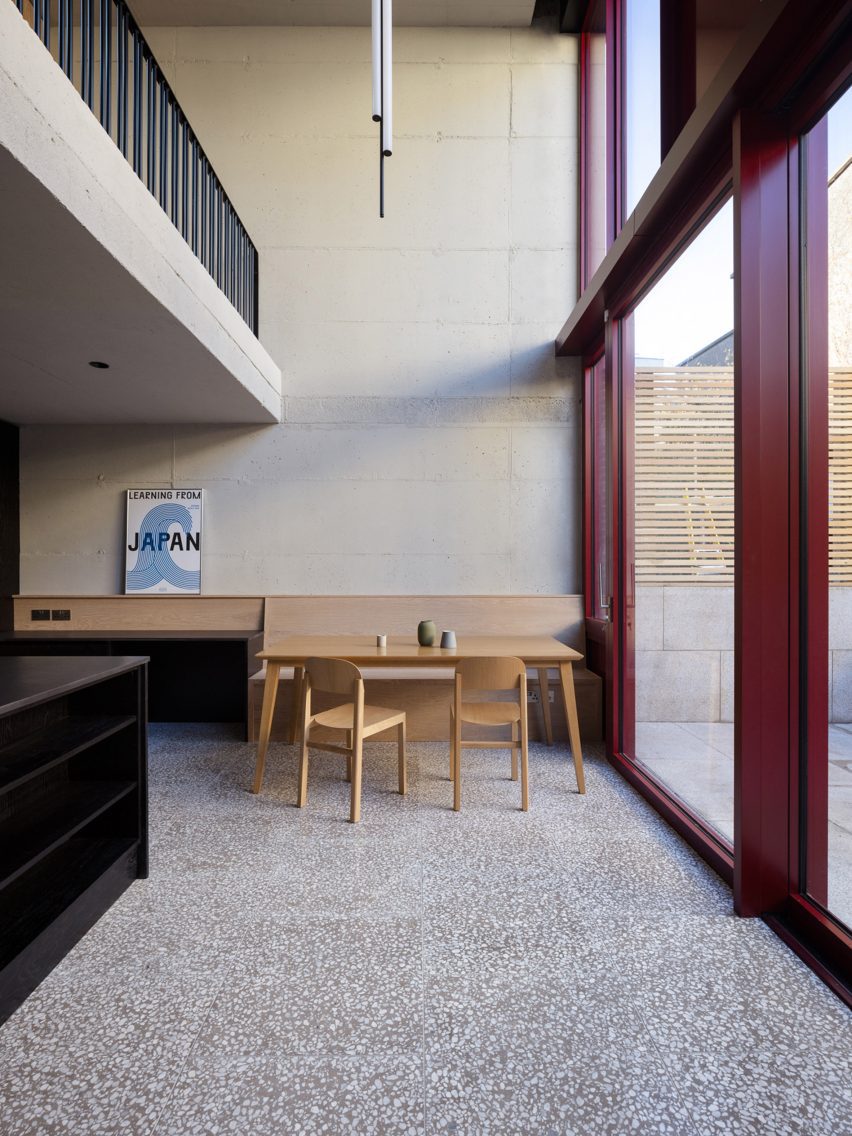 View of dining space within Grattan house in Dublin