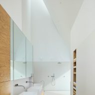 Bathroom with long sink
