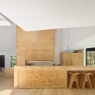 Wood furniture in kitchen