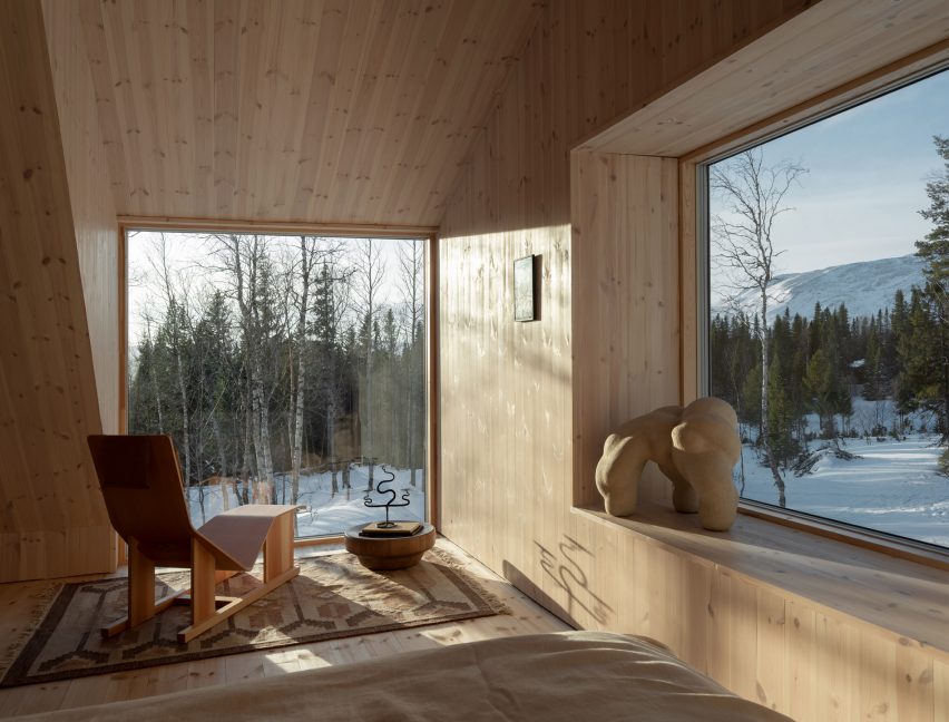 Interior of Villa Ottsjoö cabin in Sweden by Note Design Studio