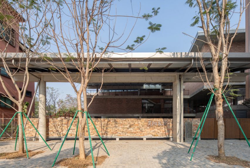 View of entrance to public centre by WAU Design