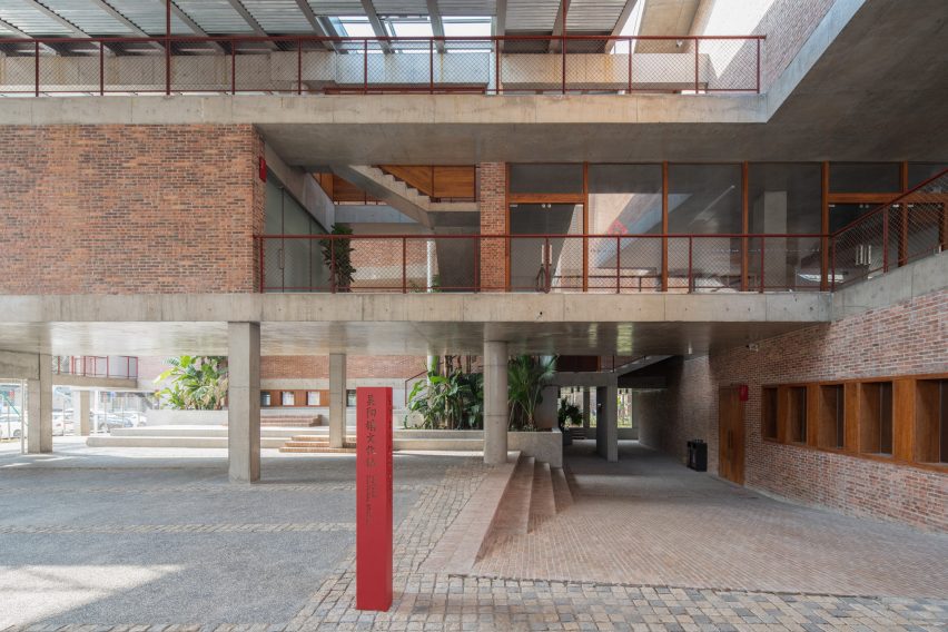 Courtyard space at the Wuyang Cultural Station in China