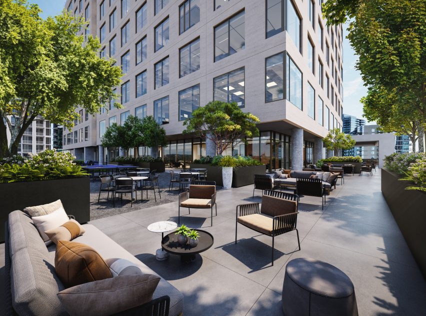 A large outdoor deck
