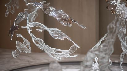 Glass installation by Lasvit at Milan design week