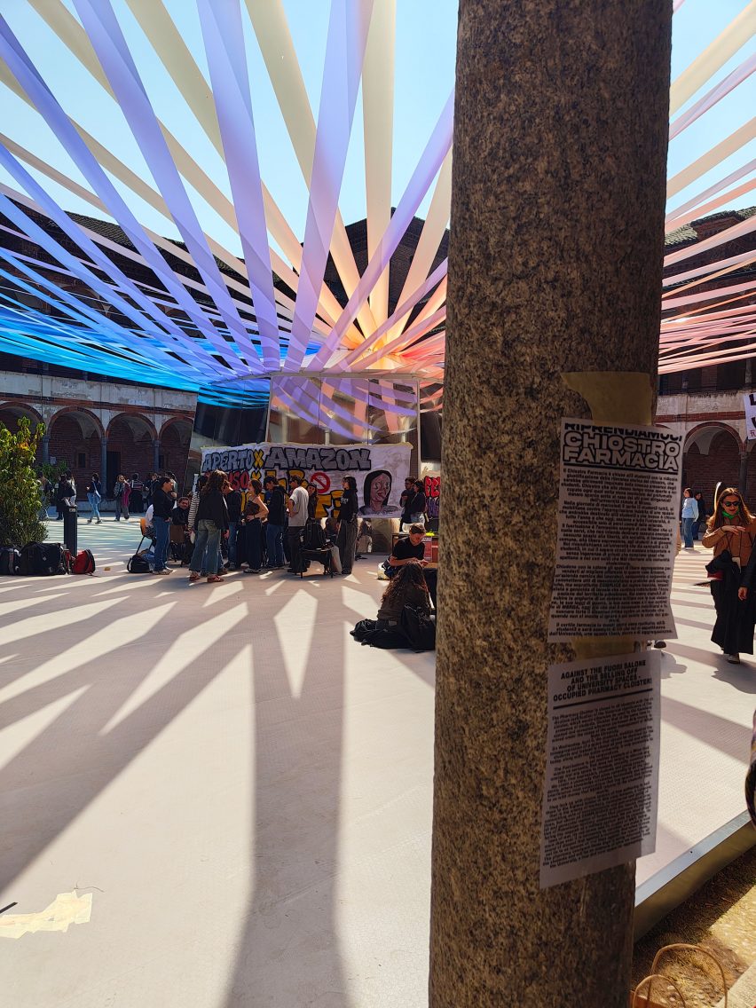 Flyers and protest at MAD installation