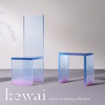 Photo of Sense of Spring resin furniture collection by Kewai Inc. with text overlay