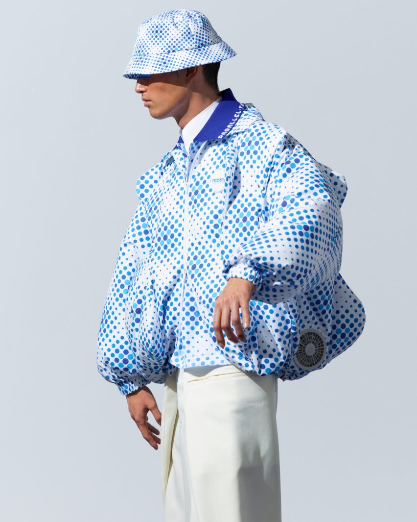 Man wearing a fan-cooled jacket