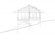 Section of Smoke Lake Cabin by Anya Moryoussef Architect