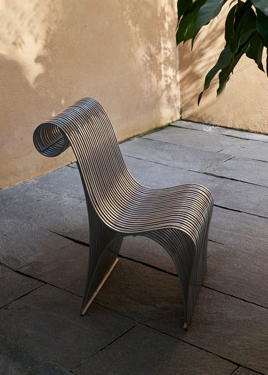 Aluminium chair by Geoffrey Bawa