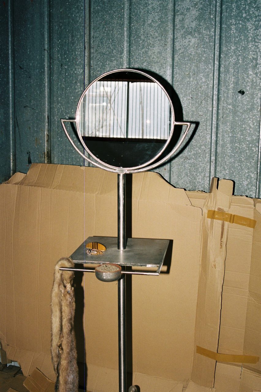 Metallic object showcased within The Conspiracy Bar by Around the Studio