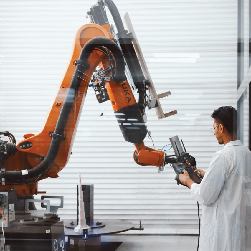 a person using a machine