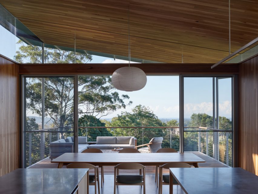 View of dining space at home by DFJ Architects