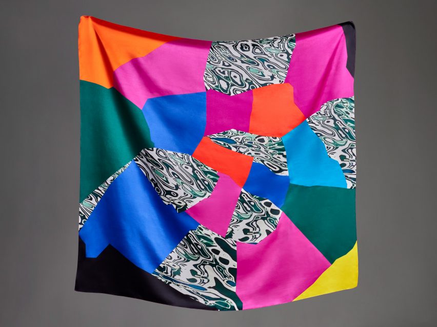 A colour block scarf