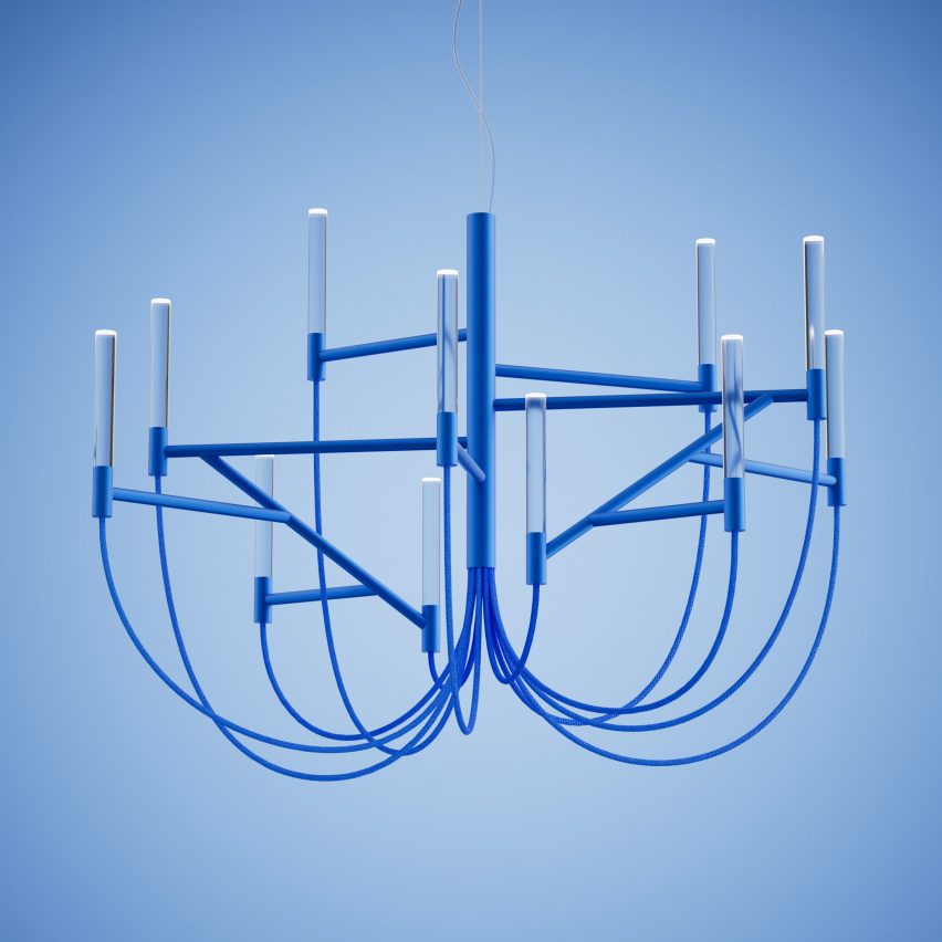 Foscarini launches asymmetric Allumette chandelier by Francesca Lanzavecchia