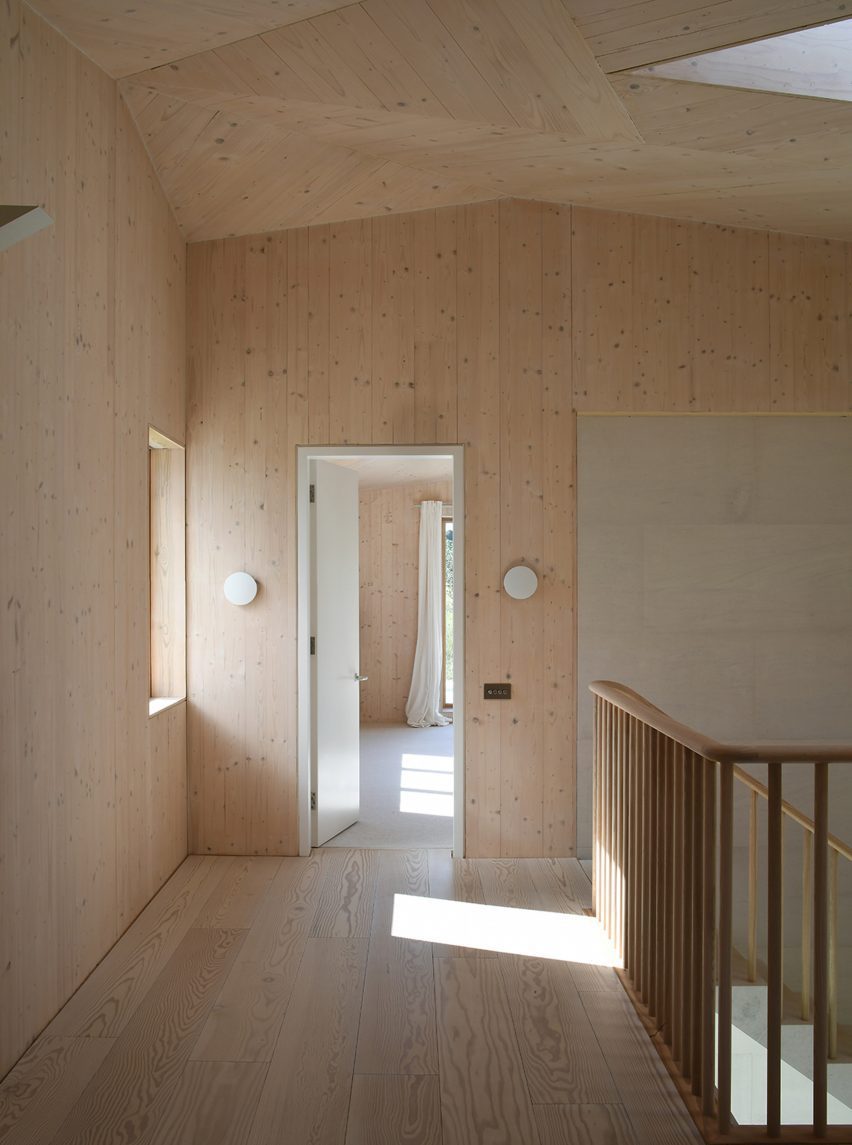 Cross-laminated timber house interior