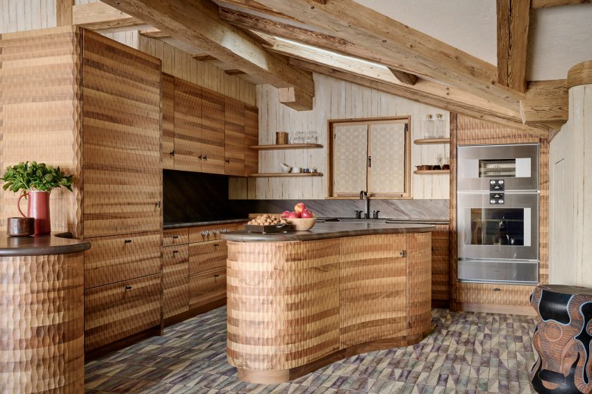 Kitchen interior within home in Gstaad