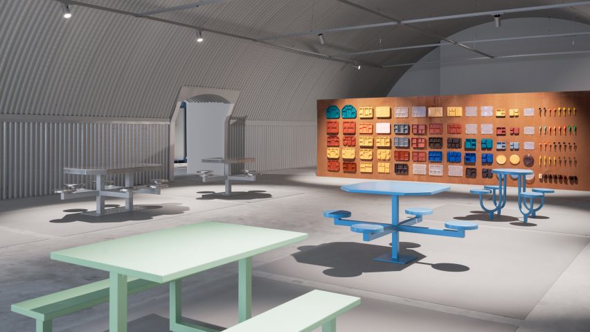 Eating Time section of Prison Times exhibition by Dropcity at Milan design week 2025