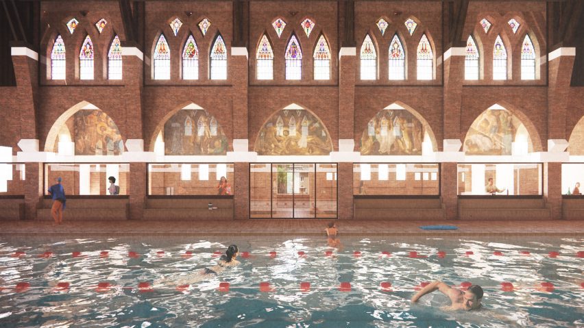 Swimming pool in a church by MVRDV and Zecc Architecten
