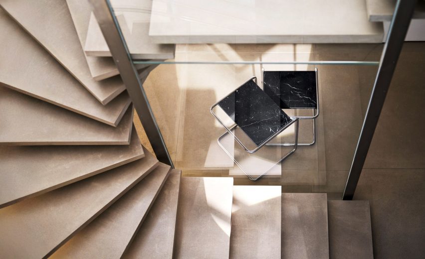 View of JS Thonet tables from above