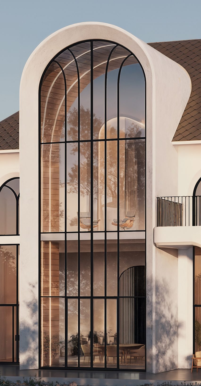 Visualisation of a large arched window