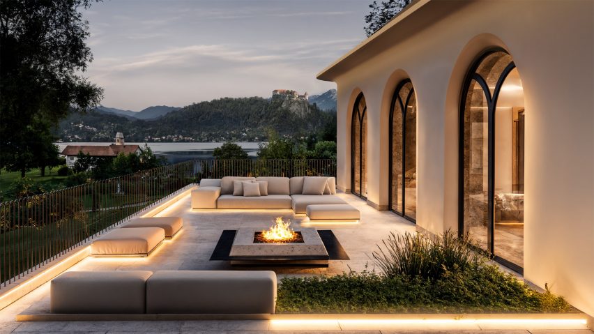 Visualisation of a patio outside a home