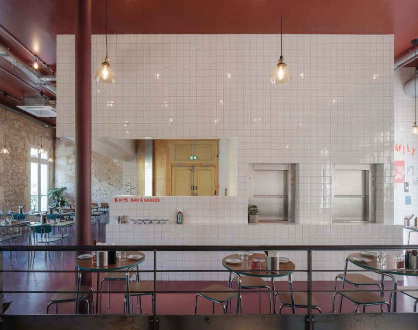 Seating area of restaurant in Marseille by Neri&Hu