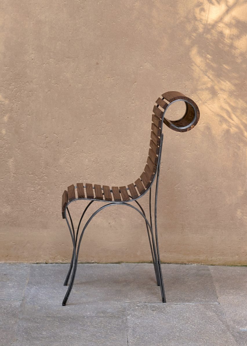 Sculptural cafe chair available from Phantom Hands