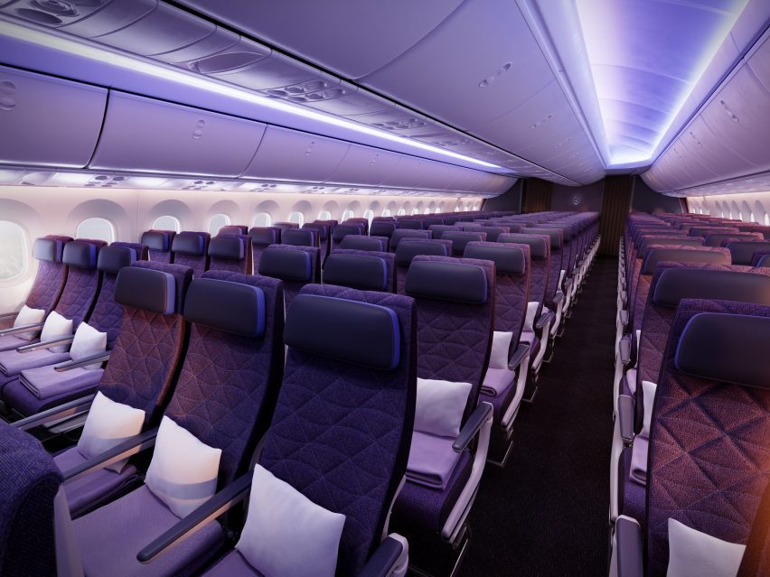 Economy seats in Riyadh Air cabin interior by PriestmanGoode