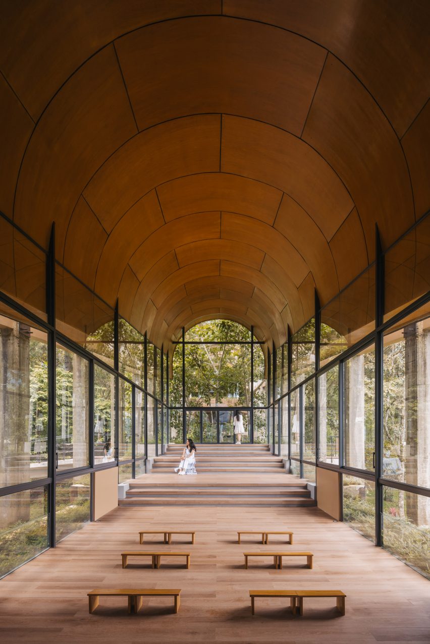 Chapel interior at the Sanctuary Tunnel Garden by RAD+ar