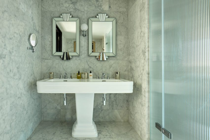 Art deco geometric mirrors