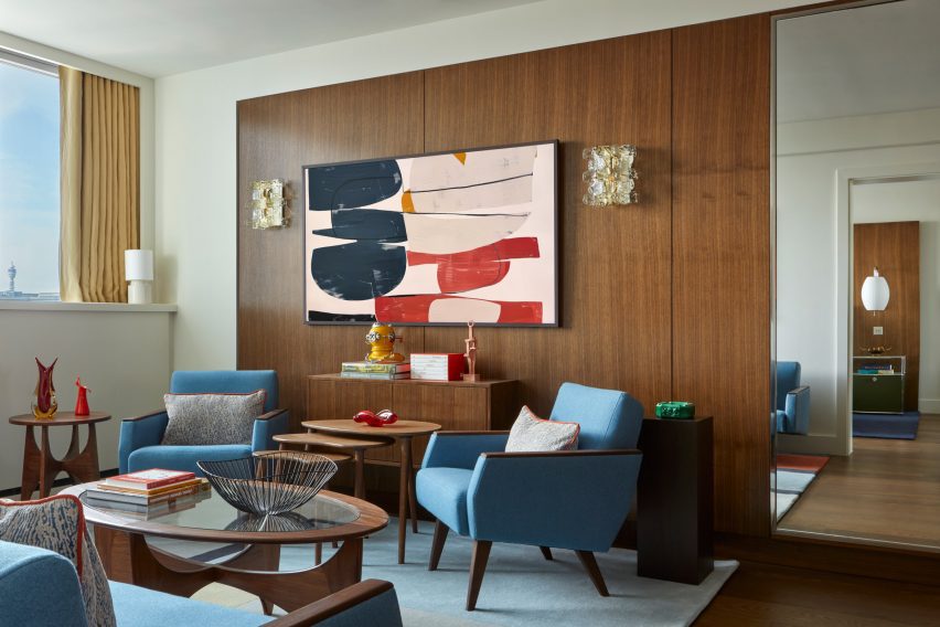 Mid-century modern interior sitting room