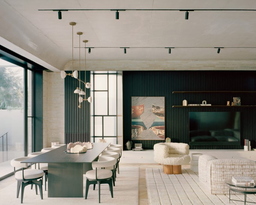 Living area within family home by Pandolfini Architects