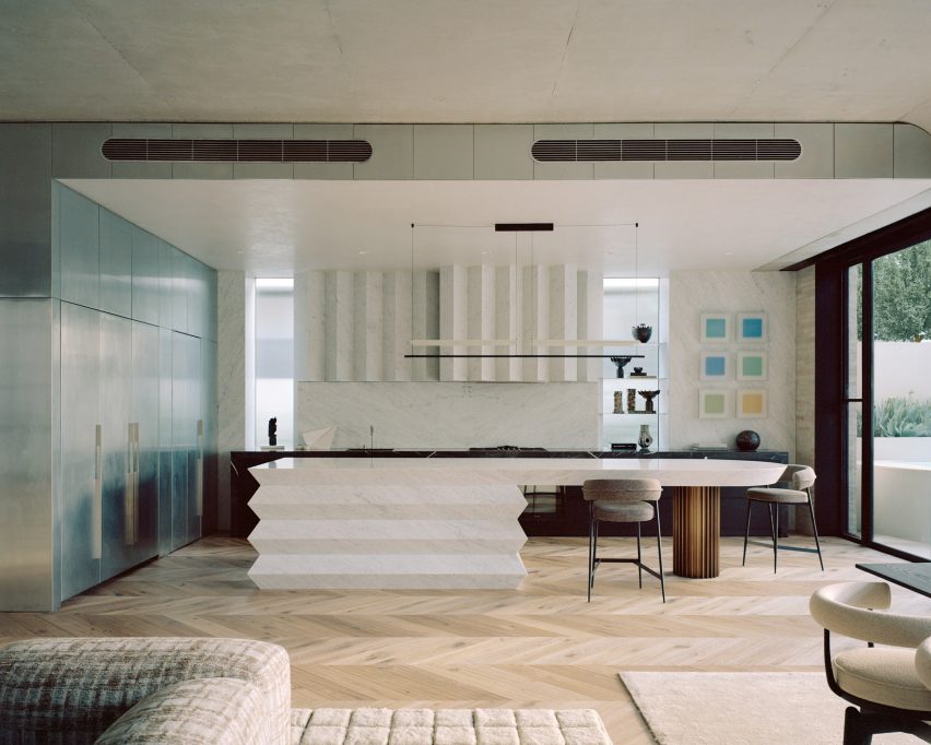 Kitchen interior of South Yarra House by Pandolfini Architects