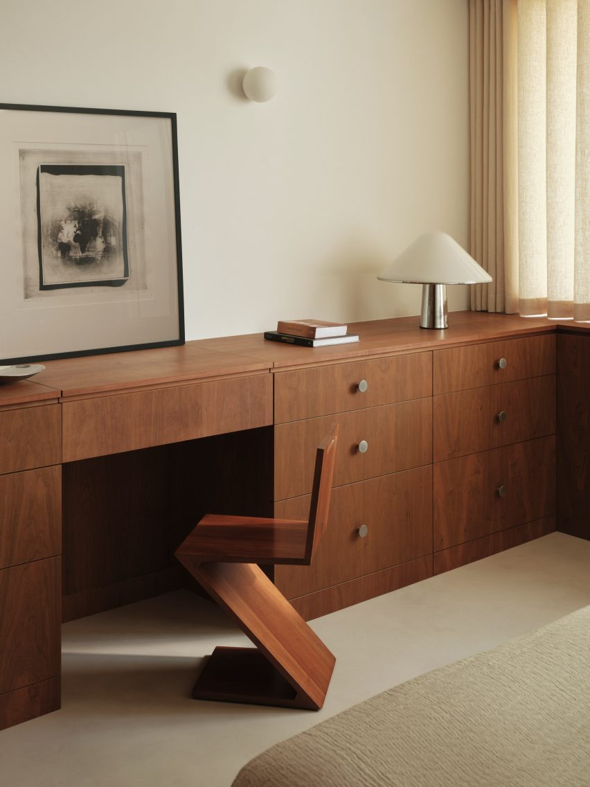 Bedroom interior at Pine Heath in London