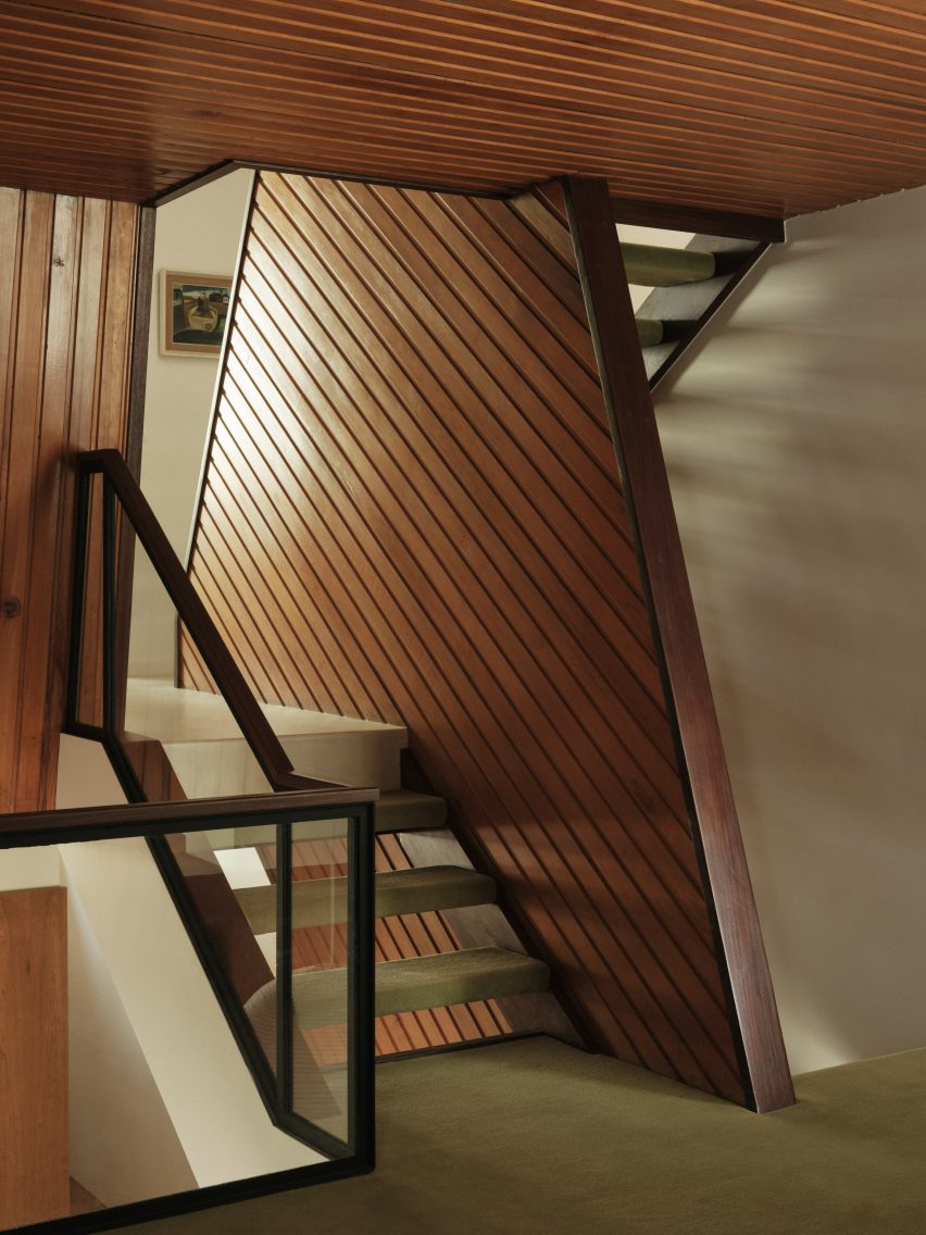 Staircase within mid-century renovation by Studio Hagen Hall