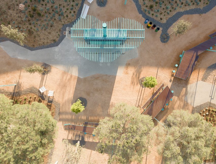 Aerial view of Spanish park