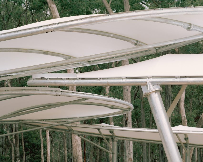 Close-up of canopies at the Wangun Amphitheatre by Equity Office