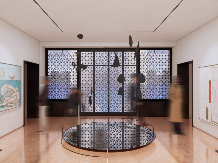 a visualisation of the interior of an art gallery
