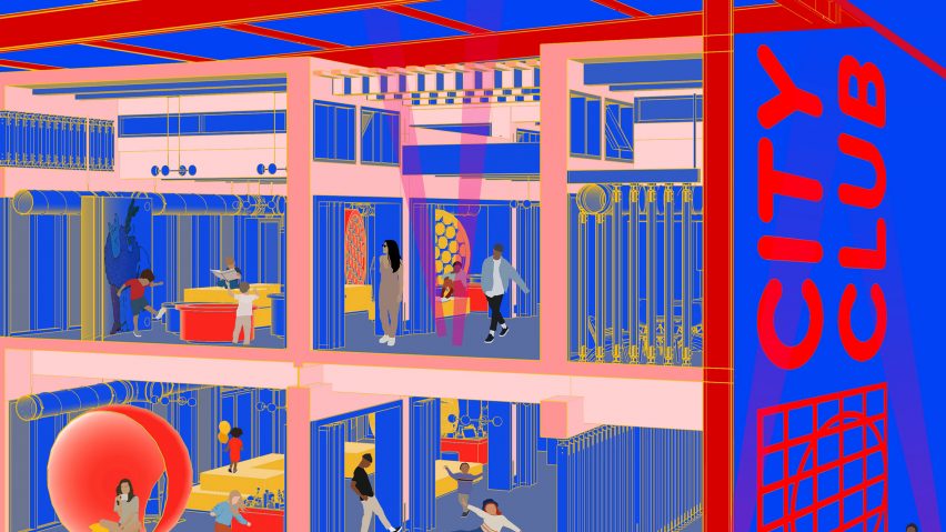 Colourful illustration of a club