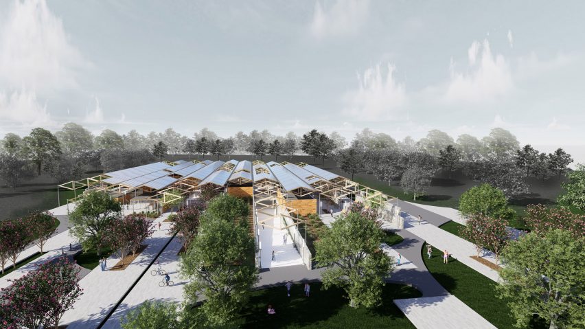 an image of multiple buildings as part of a community centre