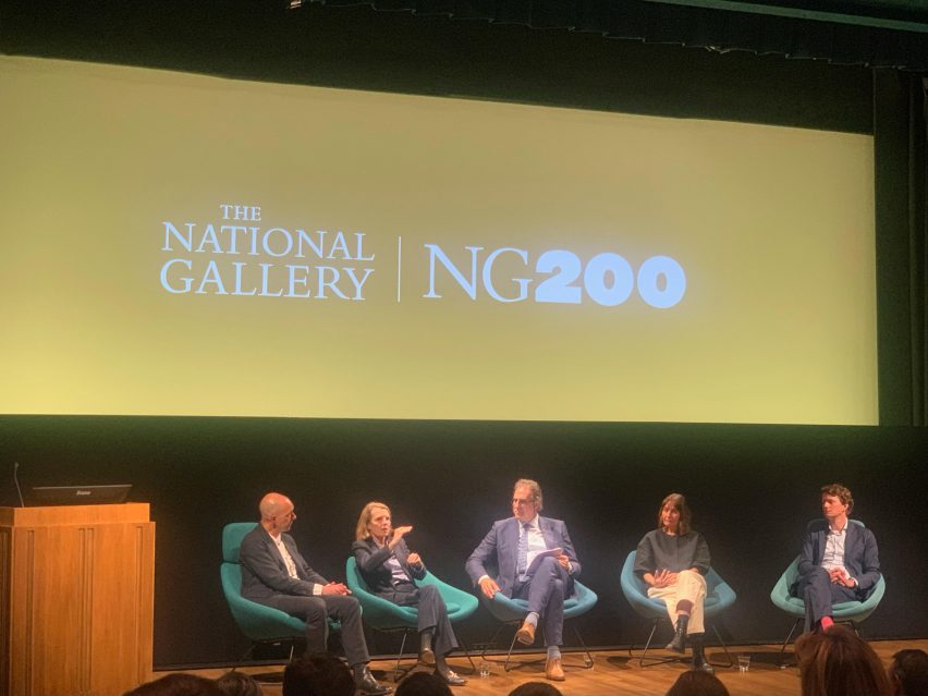 Annabelle Selldorf speaking in a panel at the National Gallery's Sainsbury Wing