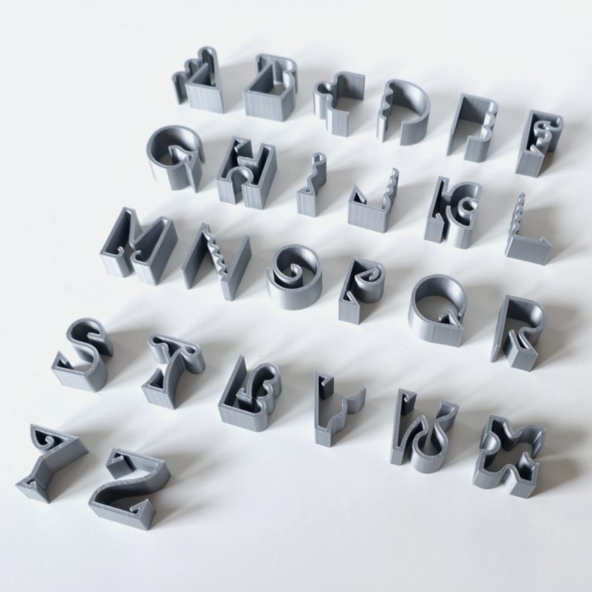 a photograph of an alphabet of metal letters