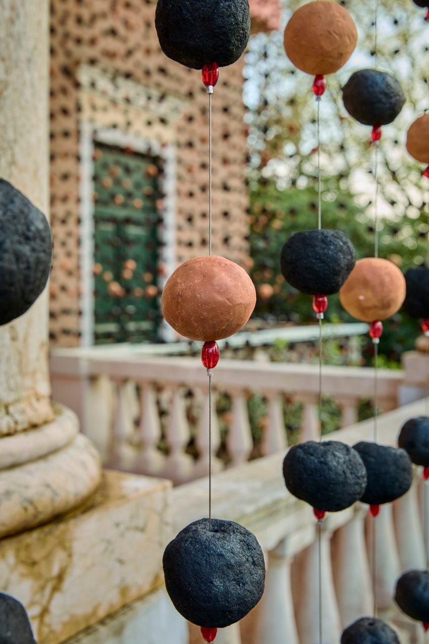 Clay bead veil at British Pavilion in Venice Architecture Biennale