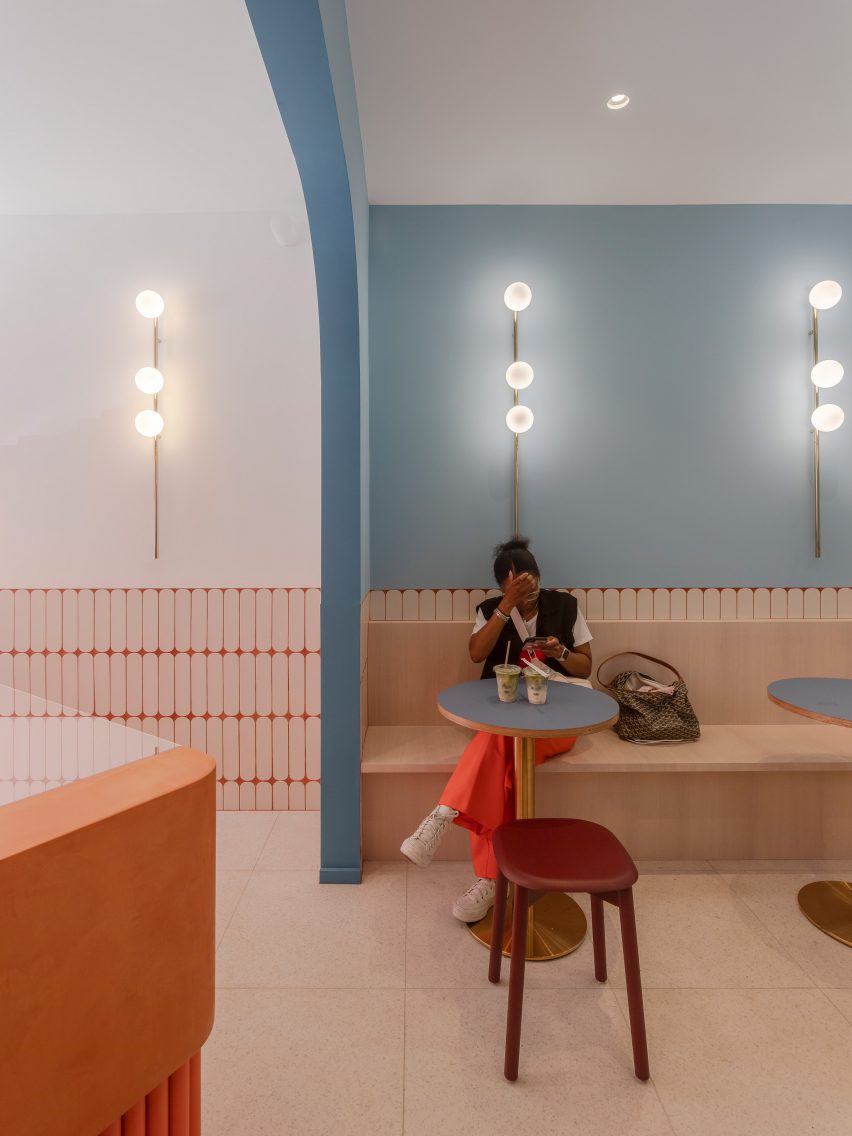 Tiles and seating at Cona
