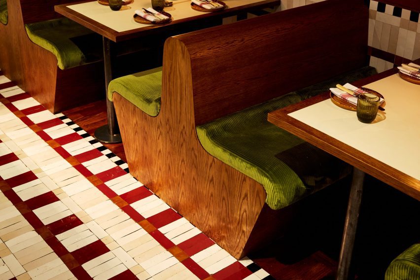 Seating booths at Don't Tell Dad by Daisy Peat and Nothing is Not Nothing
