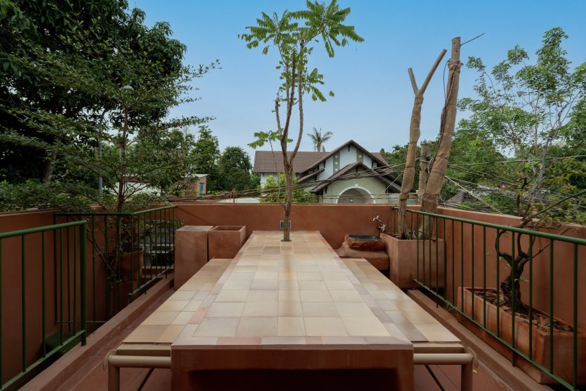 Outdoor dining space in Vietnam