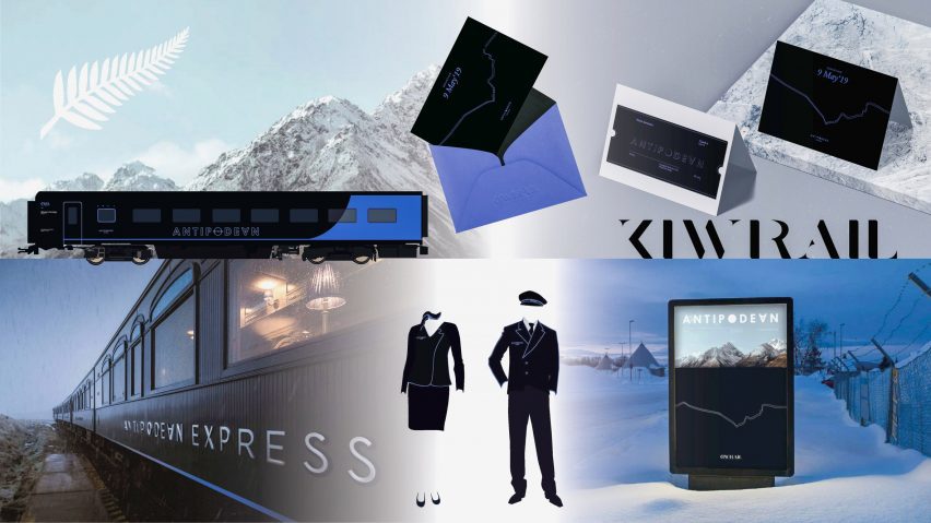 a moodboard for a proposal for a luxury train hospitality company