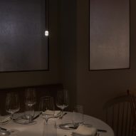 Tables with glassware
