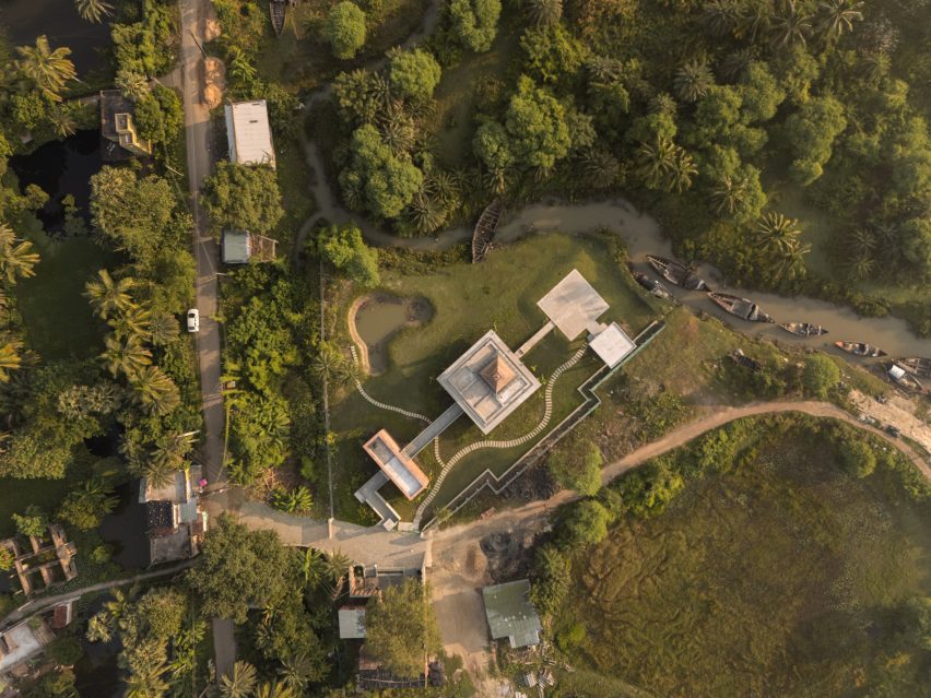 Aerial view of Ganga Leheri Temple by Abin Design Studio