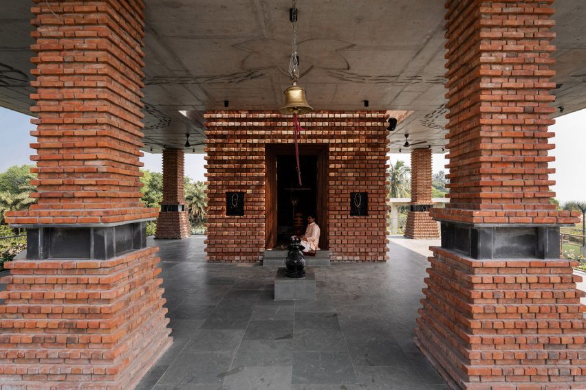 Brick mandapa in India